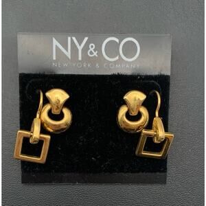 Lot Of 2 NY&CO New York & Co Gold Tone Dangle Pierced Earrings
